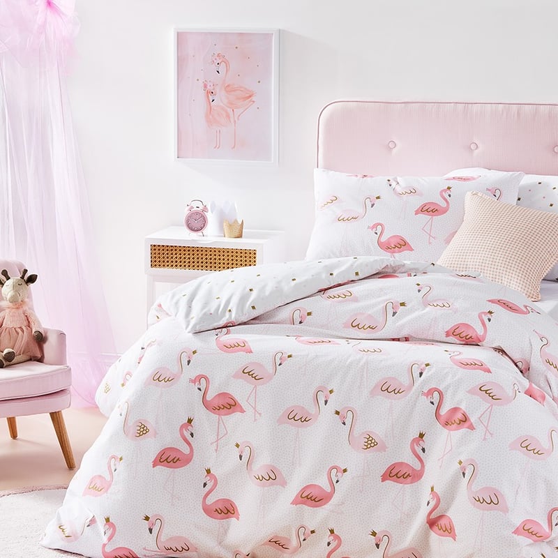 Flamingo Queen Pink Quilt Cover Set