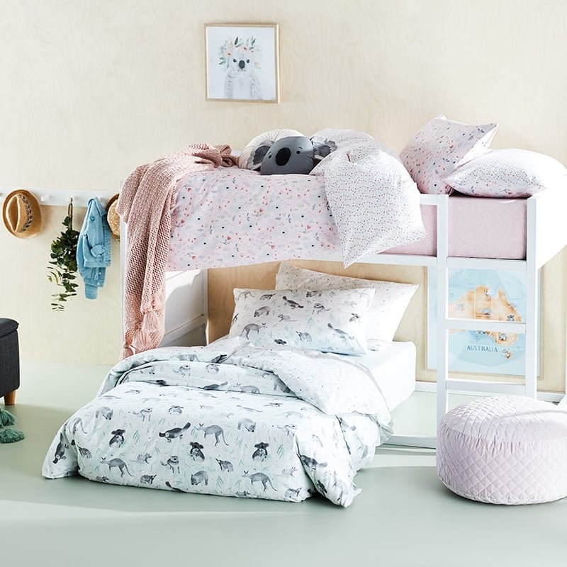 Heidi's Koala Pale Pink Quilt Cover Set