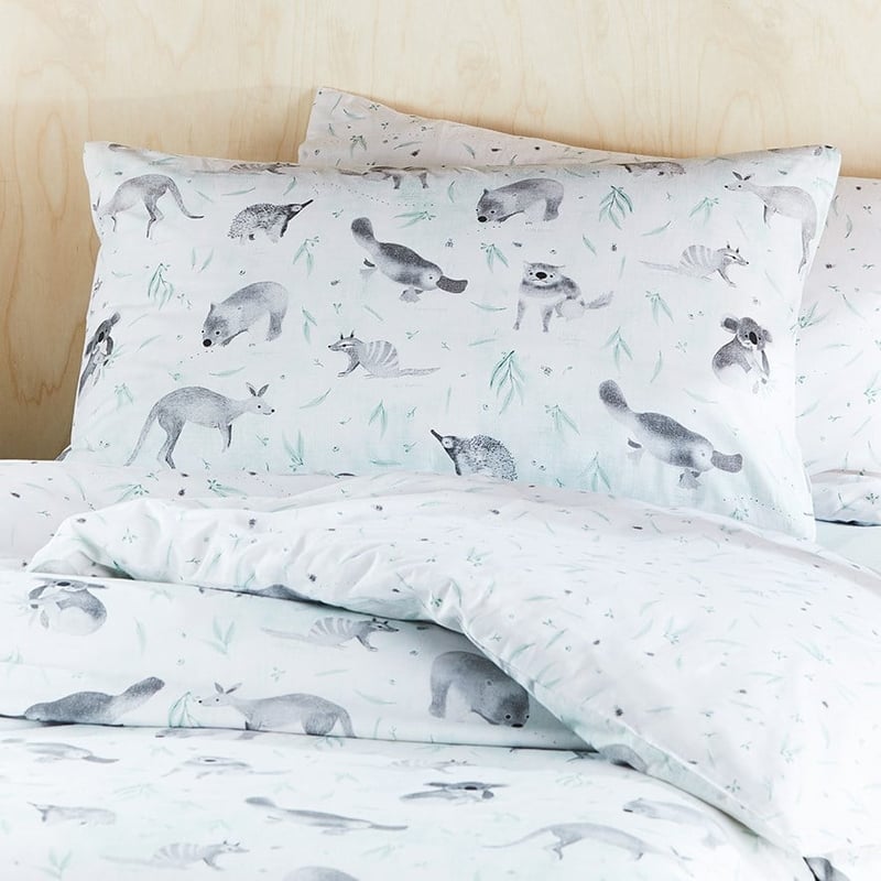 Outback Gang Eucalyptus Stonewash Quilt Cover Set 