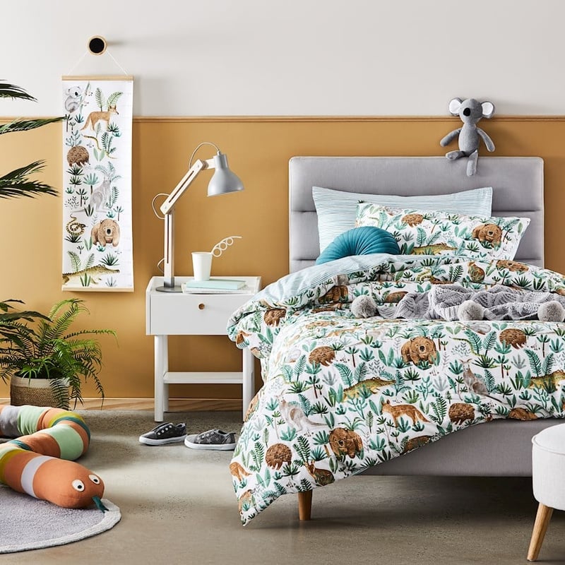 Down Under Adventures Quilted Eucalyptus Quilt Cover Set