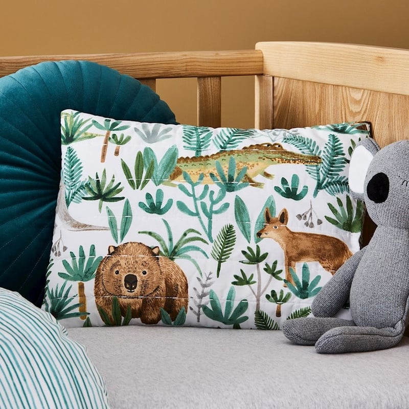 Down Under Adventures Quilted Eucalyptus Quilt Cover Set