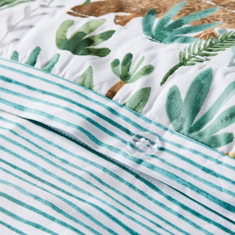 Down Under Adventures Quilted Eucalyptus Quilt Cover Set