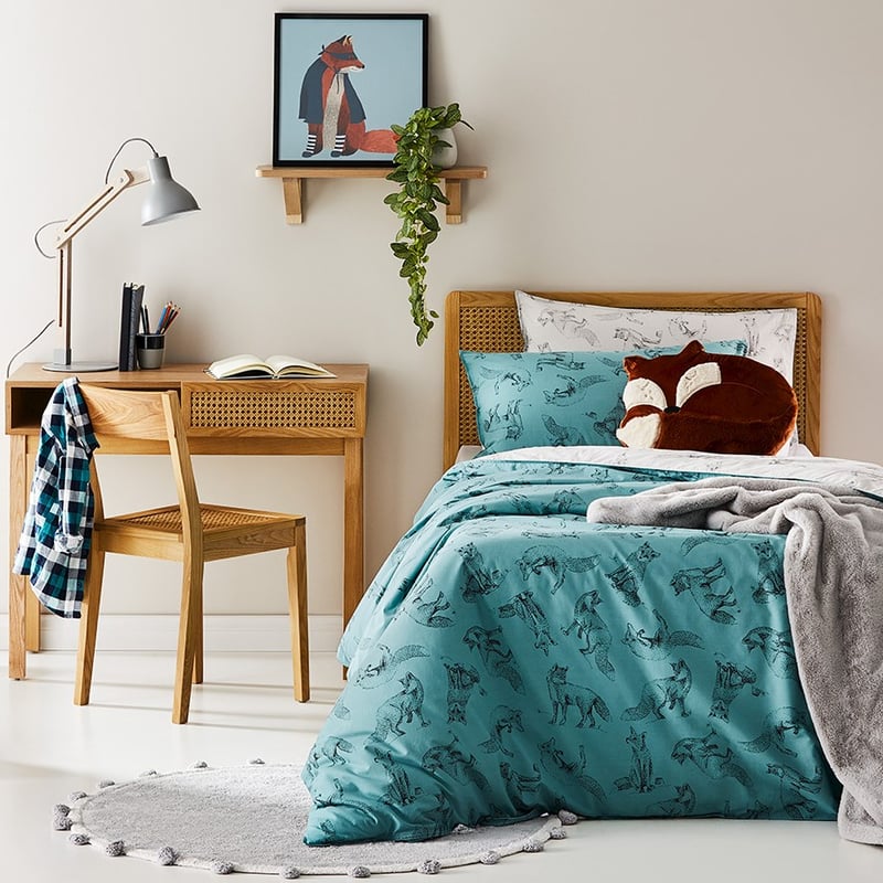 Felix Fox Fern Green Quilt Cover Set