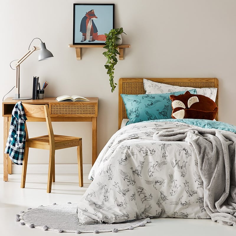 Felix Fox Fern Green Quilt Cover Set