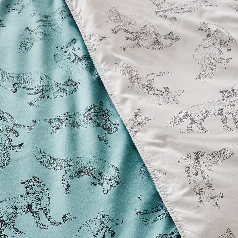 Felix Fox Fern Green Quilt Cover Set