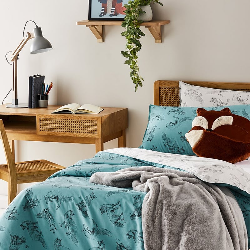 Felix Fox Fern Green Quilt Cover Set