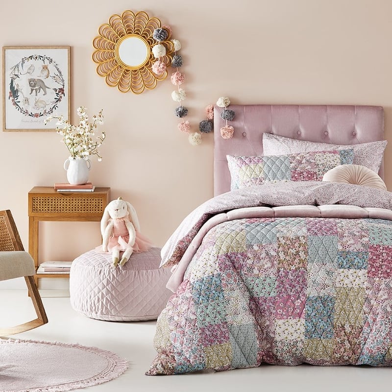 Daisy Patchwork Ditsy Floral Quilted Quilt Cover Set