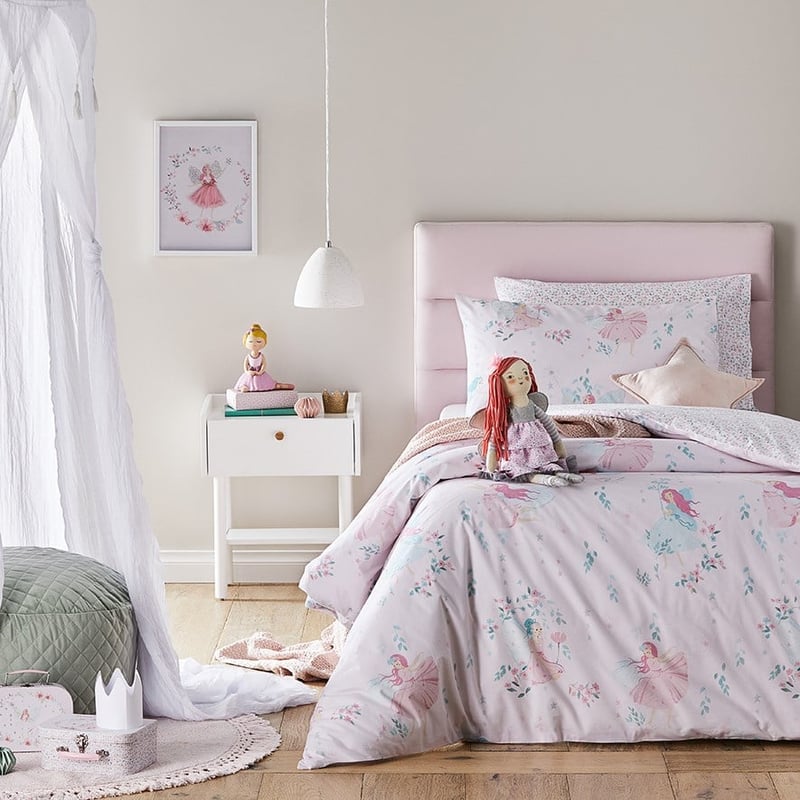 Enchanted Fairy Muted Pink Quilt Cover Set