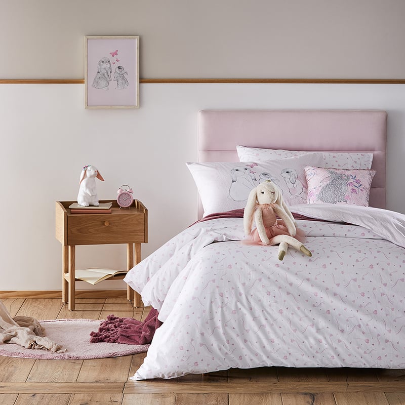 Butterfly Bunny Blush Quilt Cover Set