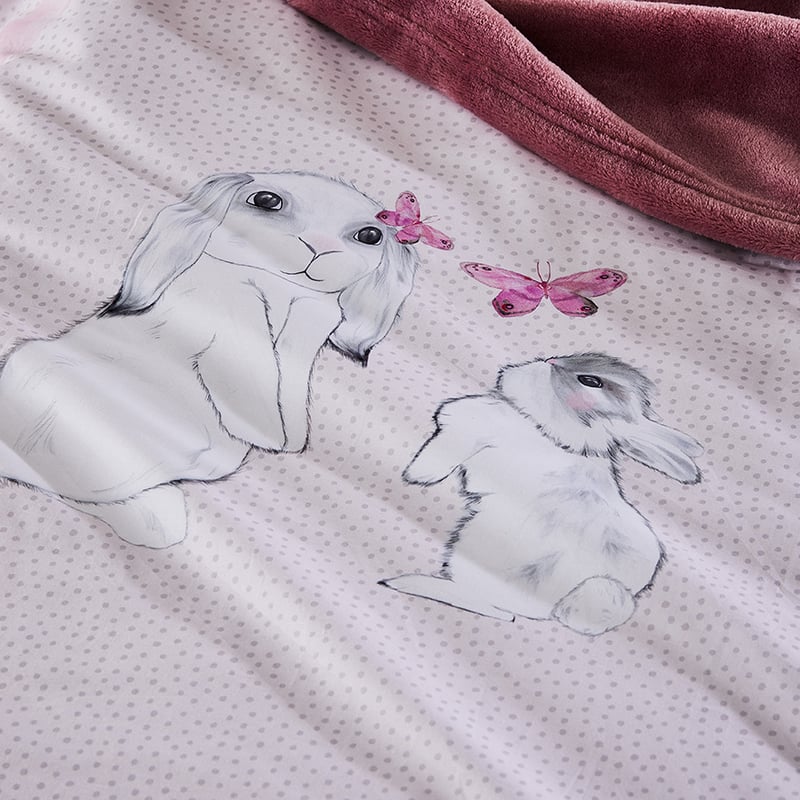 Butterfly Bunny Blush Quilt Cover Set