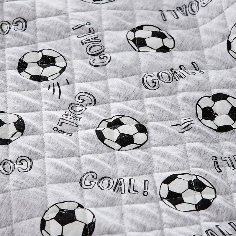 Soccer Star Grey Marle Quilted Jersey Quilt Cover Set