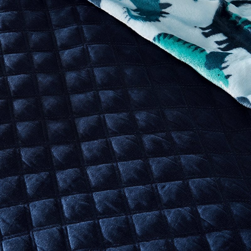 Alaska Corduroy Navy Quilted Quilt Cover Set
