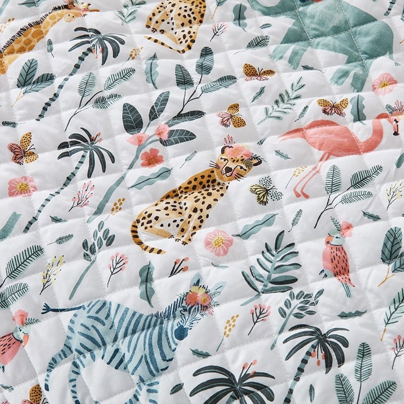 Jungle Parade Cotton Bamboo Quilted Quilt Cover Set