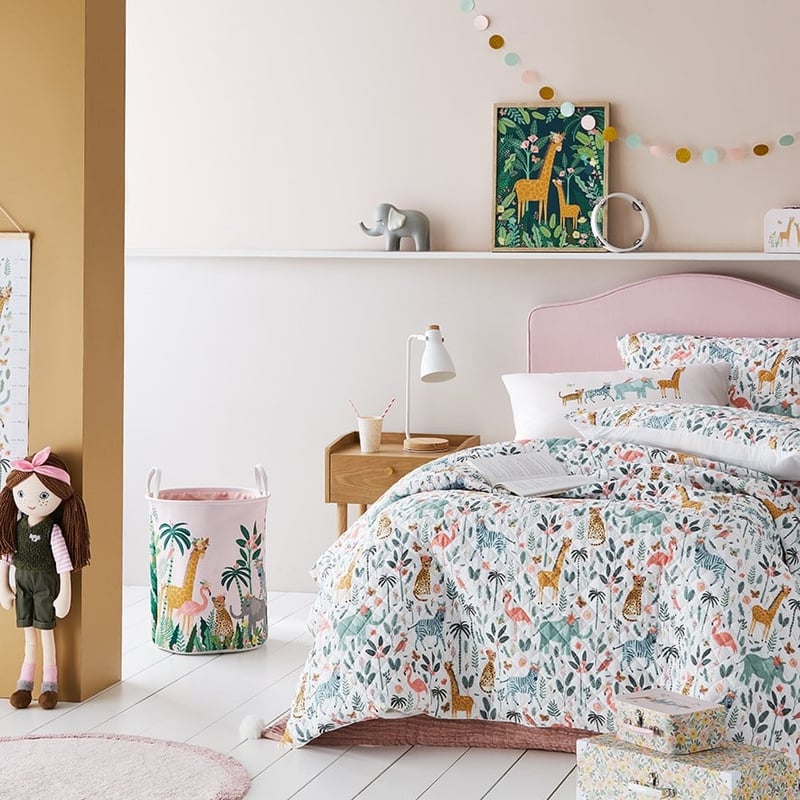 Jungle Parade Cotton Bamboo Quilted Quilt Cover Set