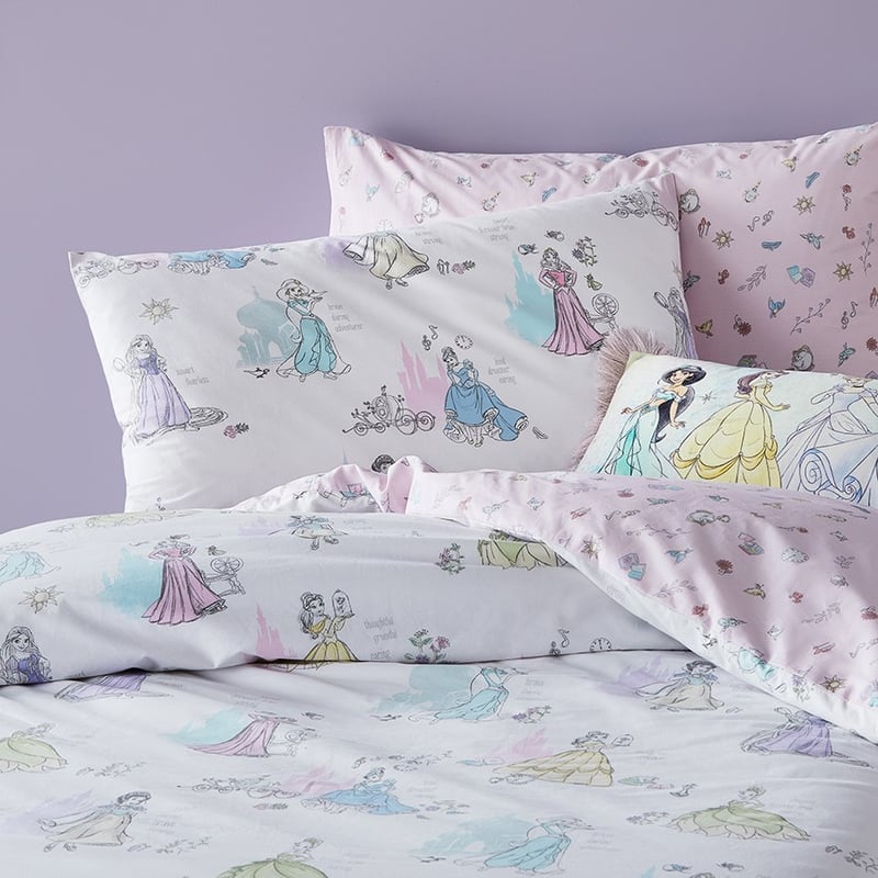 Disney Princess Castle White Quilt Cover Set
