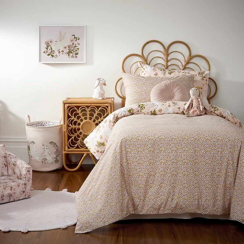 Fairy Bunny Blush Quilt Cover Set