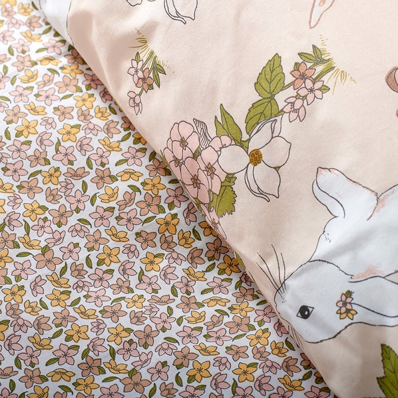 Fairy Bunny Blush Quilt Cover Set