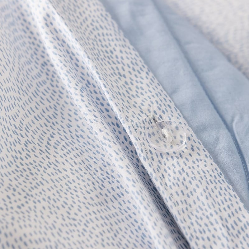 Truck Stop Soft Blue Quilted Quilt Cover Set