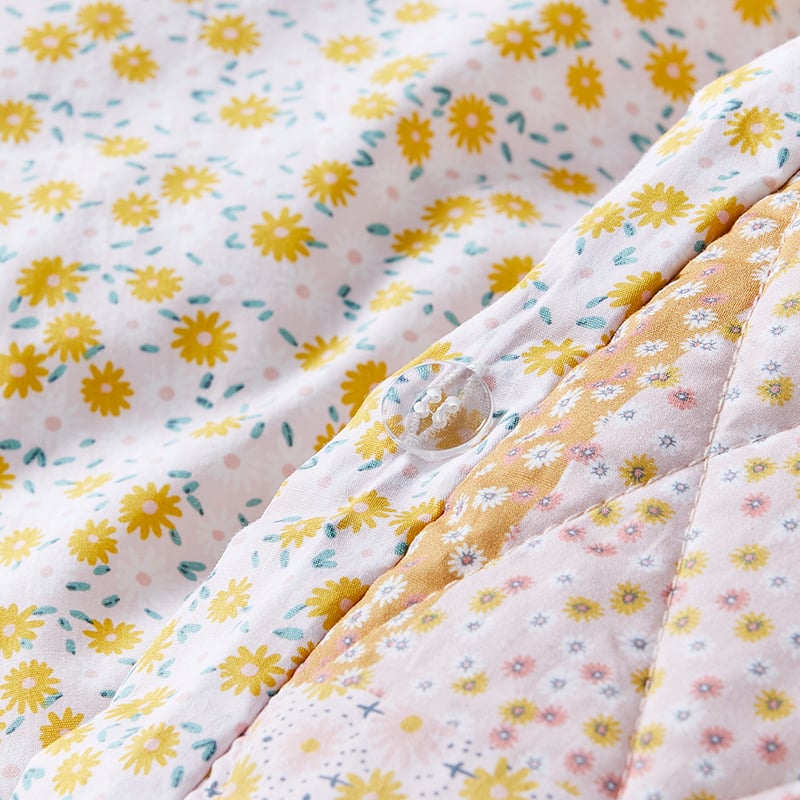 Posy Patchwork Quilted Sunshine Floral Quilt Cover Set