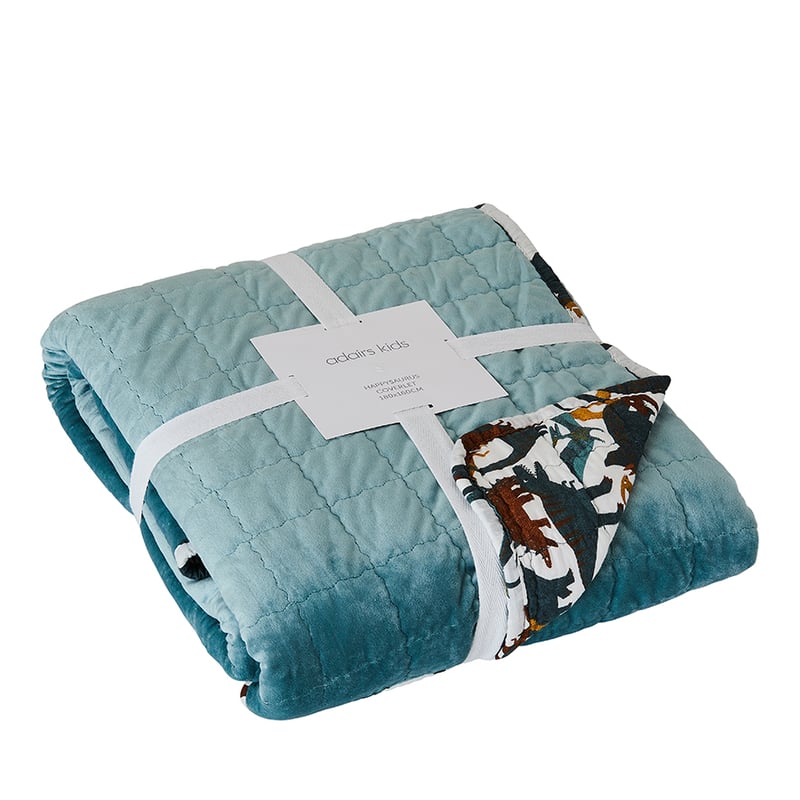 Happysaurus Green Velvet Coverlet