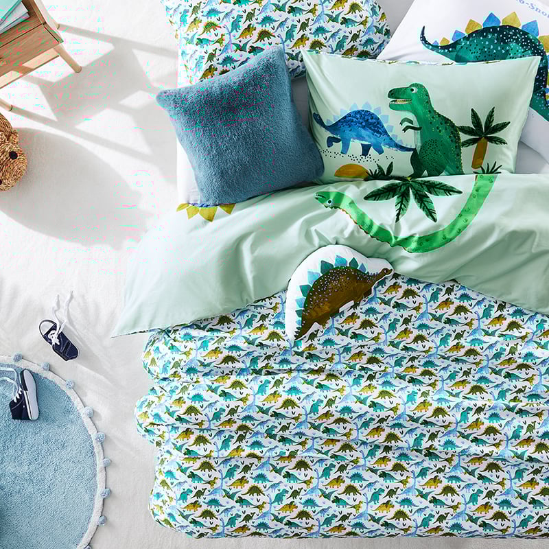 Dinosaur Gang Green Quilt Cover Set