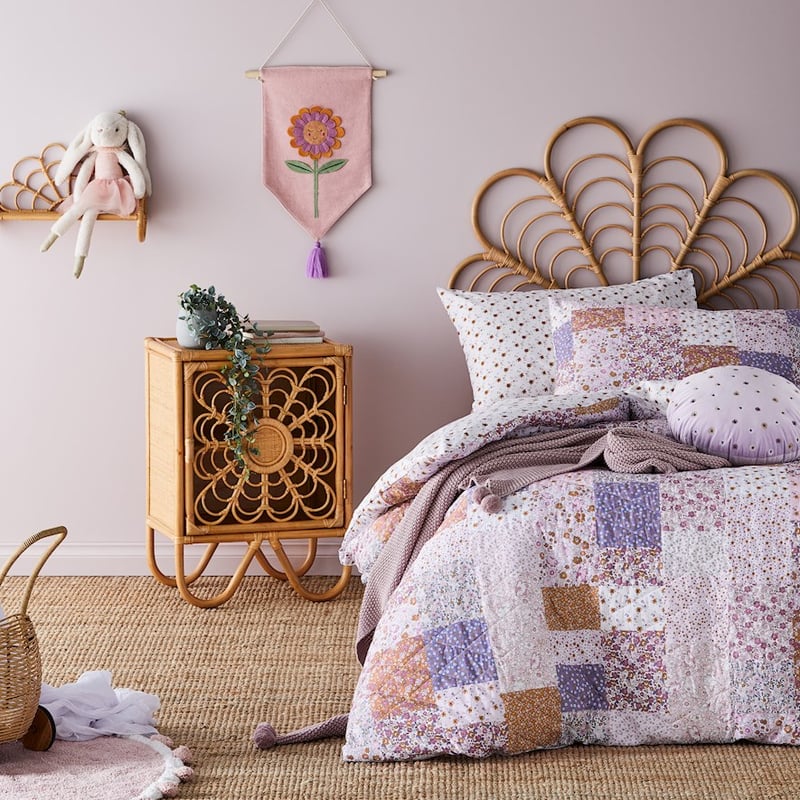 Lilac Meadows Patchwork Quilted Multi Quilt Cover Set