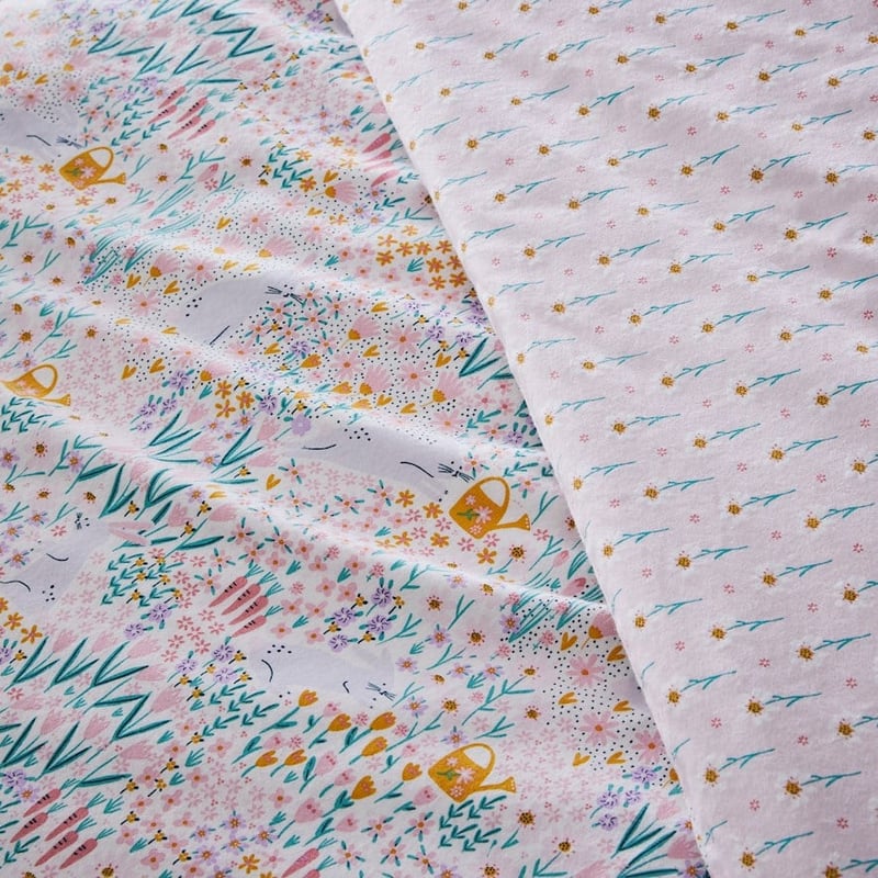Bunny Meadow Multi Flannelette Quilt Cover Set