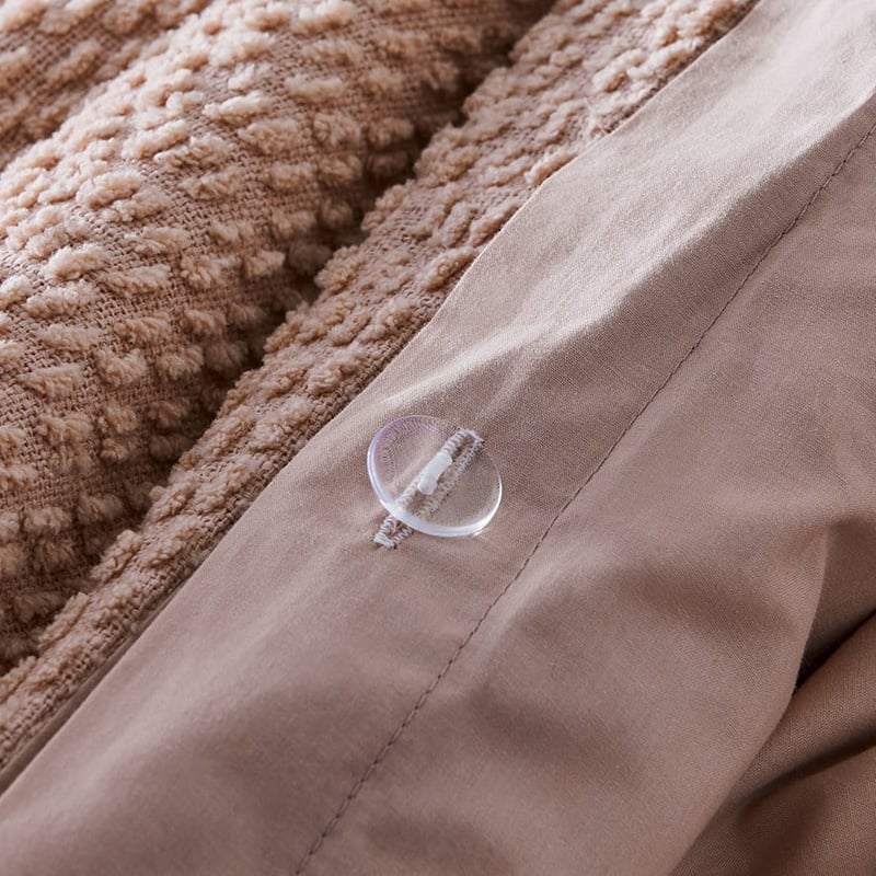 Byron Boucle Blush Quilt Cover Set