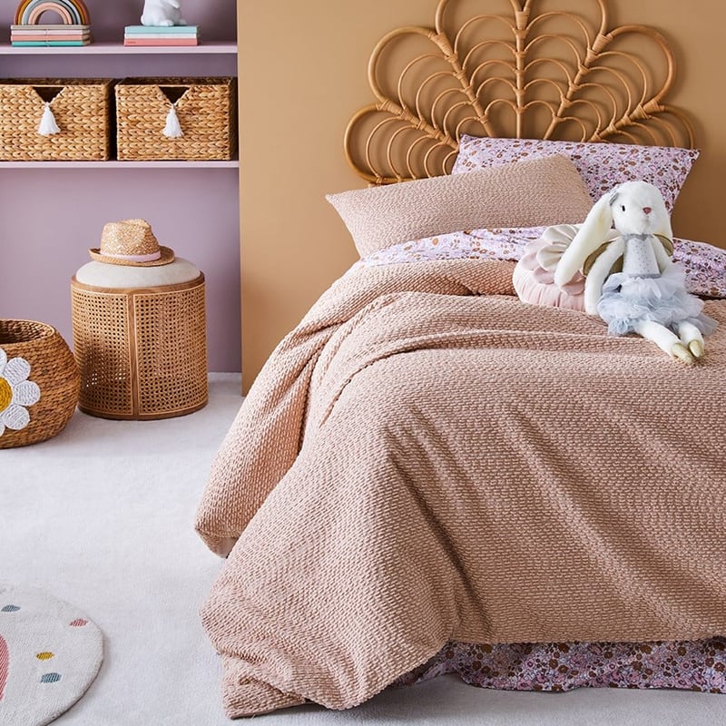 Byron Boucle Blush Quilt Cover Set