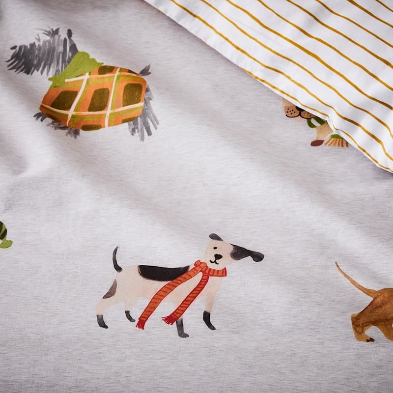 Dogs Life Natural Quilt Cover Set