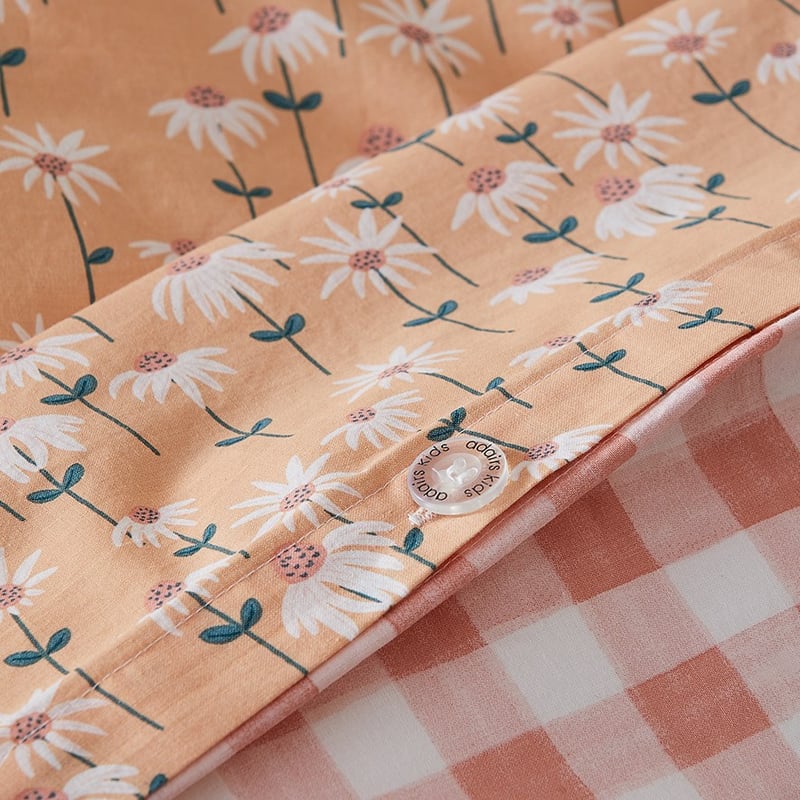 Daisy Stem Stonewashed Mustard Quilt Cover Set