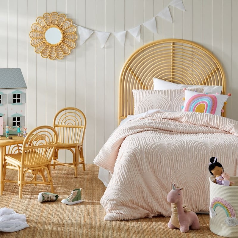 Rainbow Jacquard Pink Quilt Cover Set