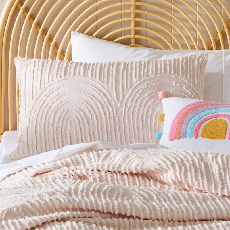 Rainbow Jacquard Pink Quilt Cover Set