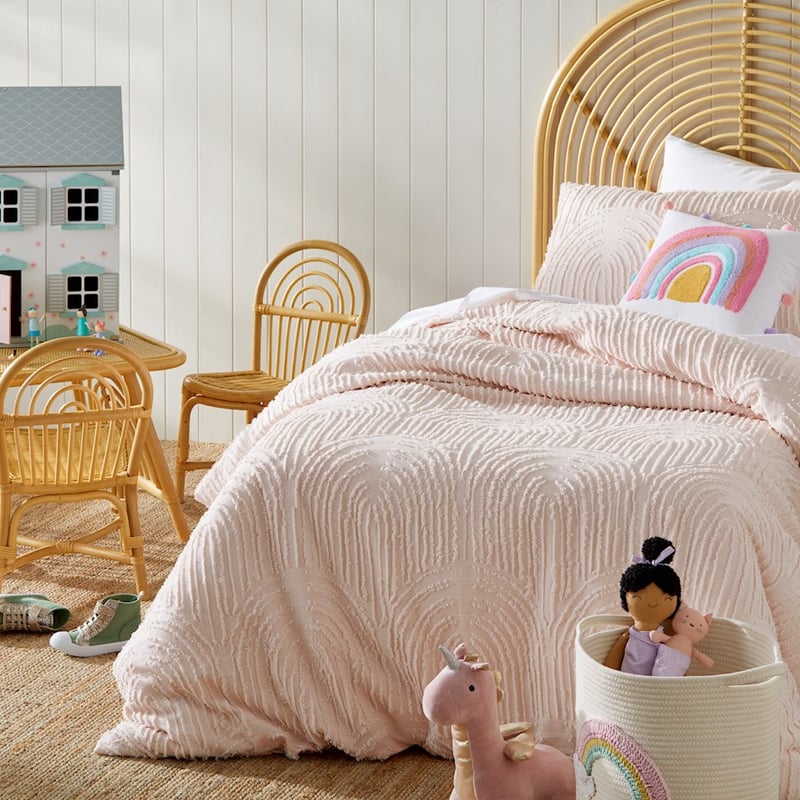 Rainbow Jacquard Pink Quilt Cover Set