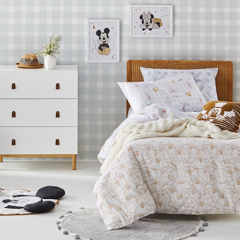 Disney Mickey Mouse Stonewashed Blue Quilt Cover Set