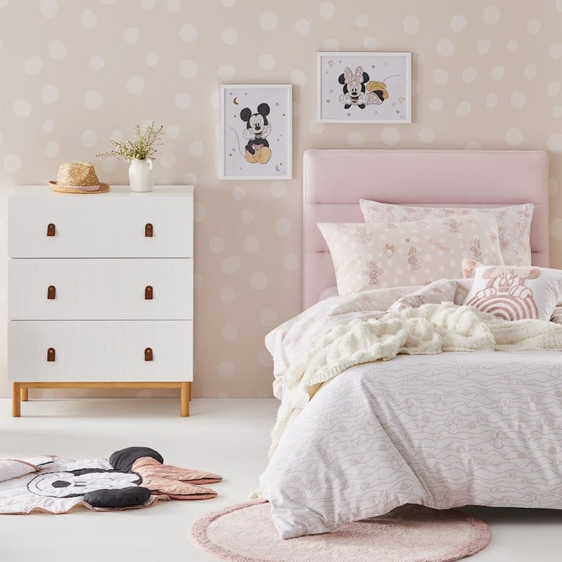 Disney Minnie Mouse Stonewashed Pink Quilt Cover Set