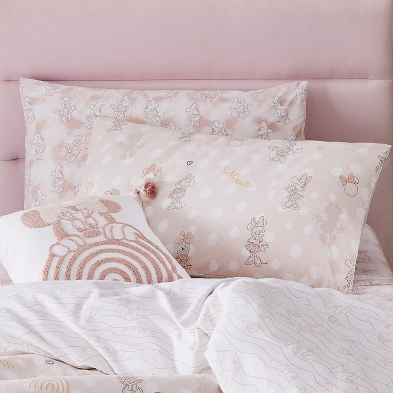 Disney Minnie Mouse Stonewashed Pink Quilt Cover Set