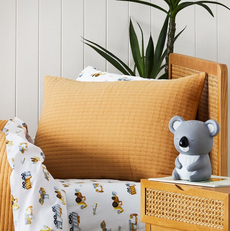 Baxter Quilted Ochre Jersey Quilt Cover Set