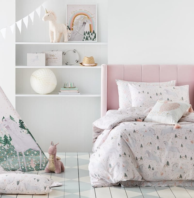 I Believe in Unicorns Pink Salt Quilt Cover Set