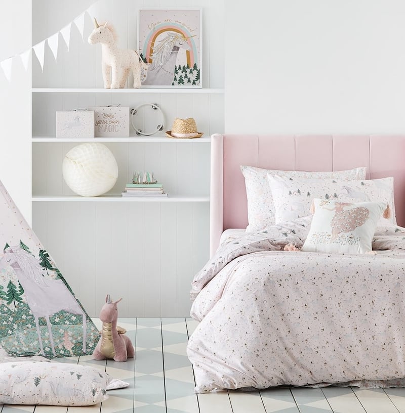 I Believe in Unicorns Pink Salt Quilt Cover Set