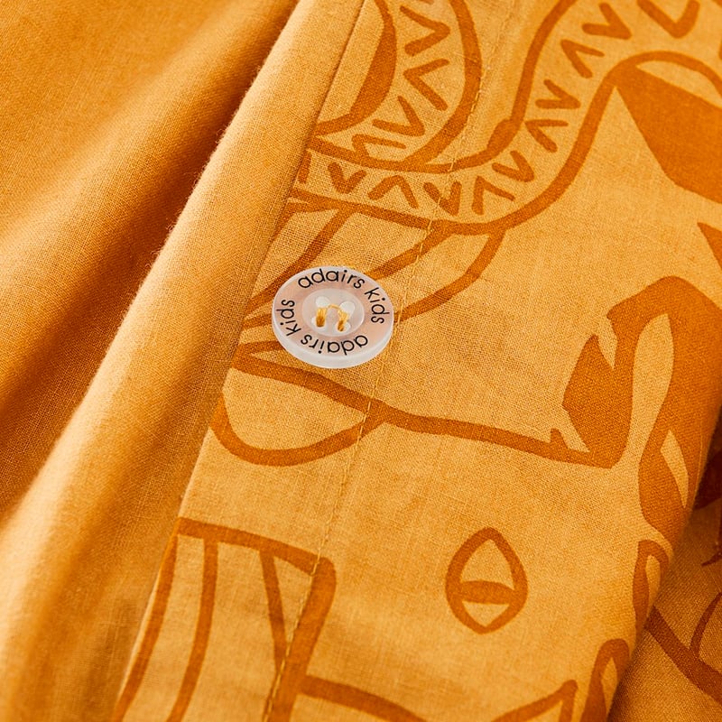 Jungle Stonewashed Cotton Mustard Quilt Cover Set