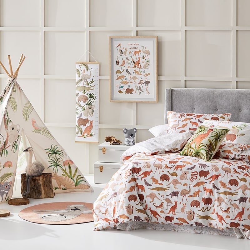 Australiana Animals Rust Quilt Cover Set