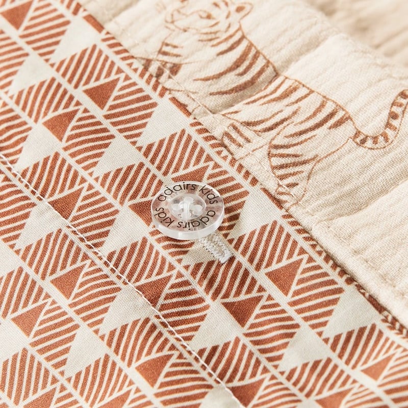 Tiger Dreams Cotton Muslin Natural Quilt Cover Set