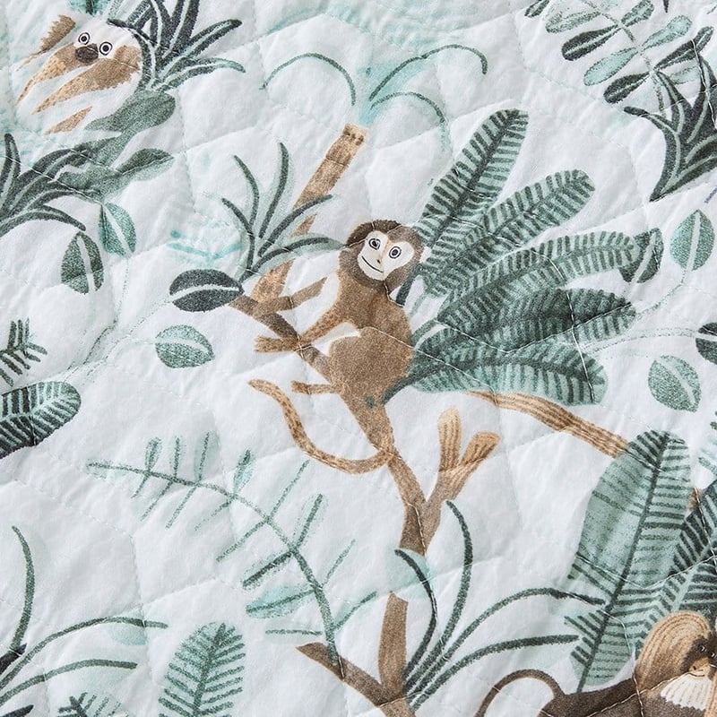 Monkey Trouble Fern Quilted Quilt Cover Set