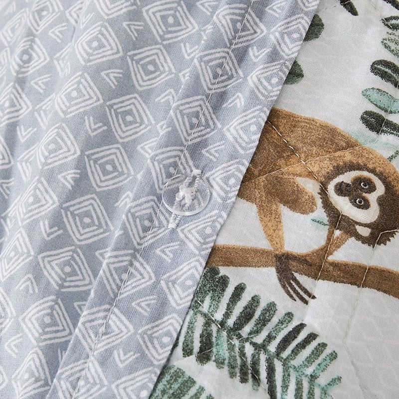 Monkey Trouble Fern Quilted Quilt Cover Set