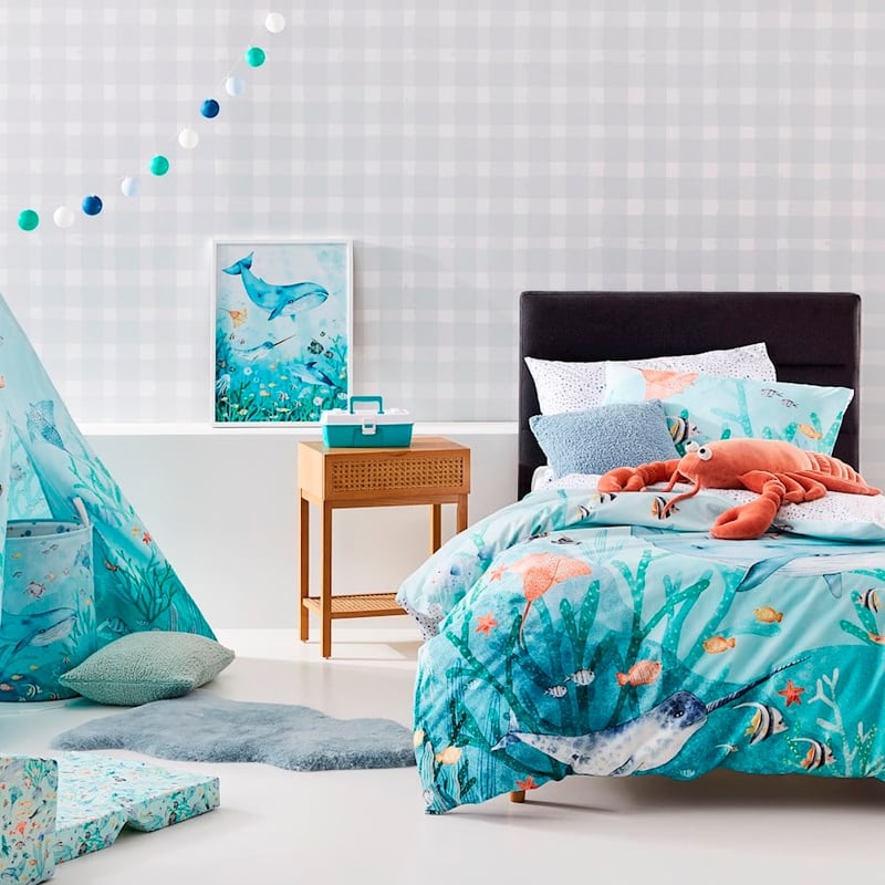 Sea Life Navy Quilt Cover Set