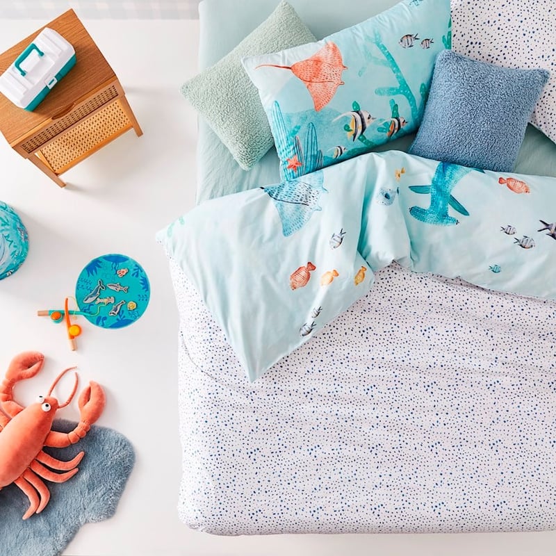 Sea Life Navy Quilt Cover Set