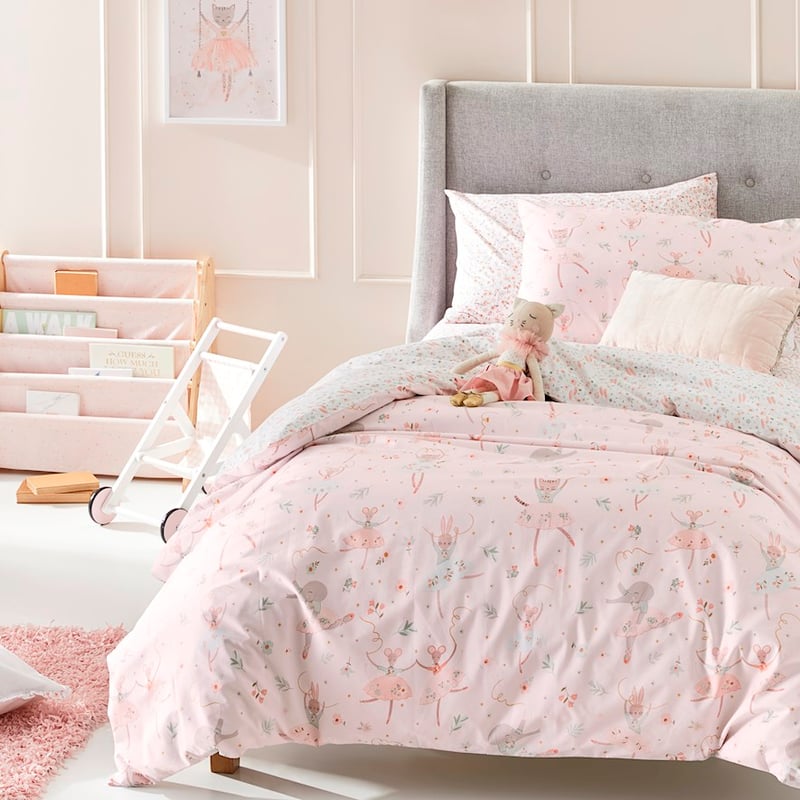 Ballet Friends Lotus Pink Quilt Cover Set