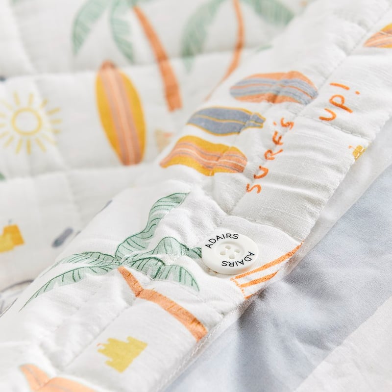 Surf Break White Quilted Quilt Cover Set