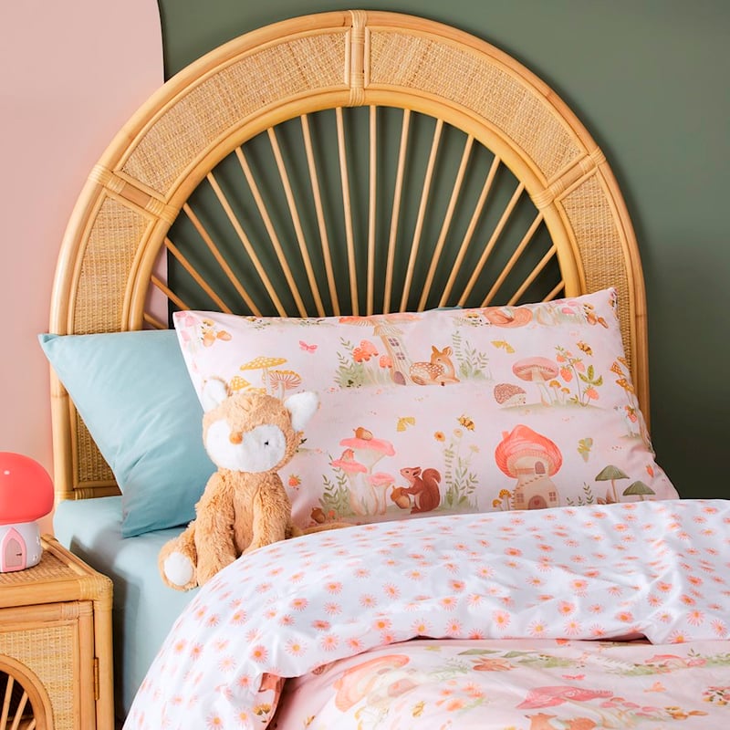 Toadstool Village Pink Quilt Cover Set